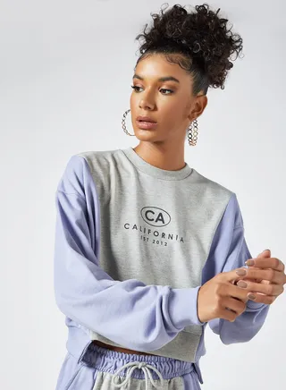 Colorblock Sweatshirt Grey/Blue 