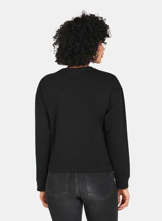 Nothing To Prove Print Crop Sweatshirt Black 