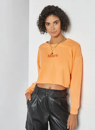 Cropped Sweatshirt Peach 