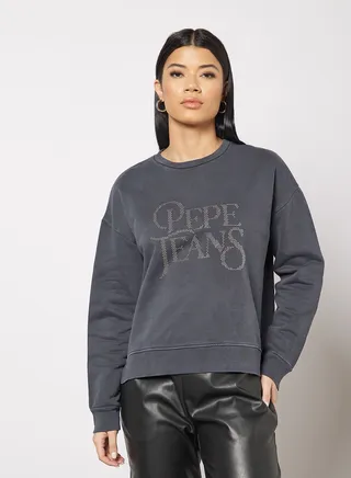 Evita Textured Sweatshirt Grey 