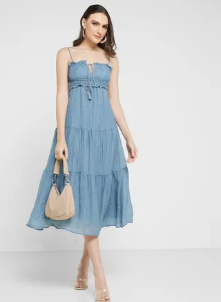 Cutout Back Detail Strappy Dress