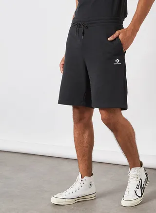 Embroidered Star Chevron Shorts Black 