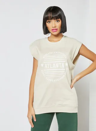 Atlanta Graphic Sweatshirt Beige 