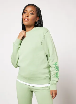 Basic Crew Neck Sweatshirt Green 
