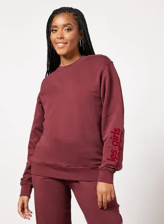 Basic Oversized Sweatshirt Maroon 