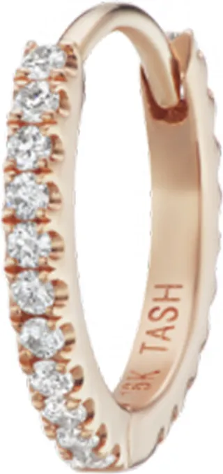 8mm Diamond Eternity Rose Gold Single Hoop Earring