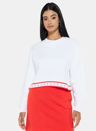 Monogram Tape Sweatshirt Bright White 