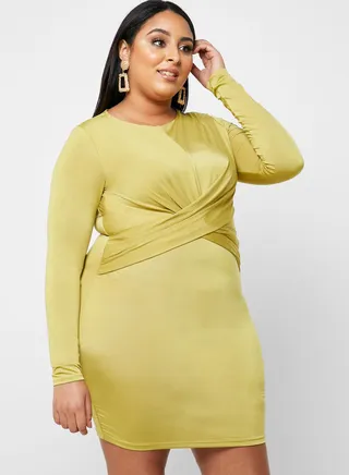 Front Twisted Bodycon Dress 