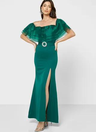 Ruffled Tulle Dress 