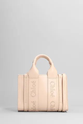 Hand Bag In Rose-pink Leather
