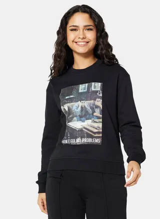 FRIENDS Graphic Print Sweatshirt Black 