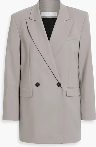 Flemi double-breasted wool-blend twill blazer