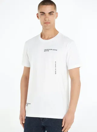 Multiplacement Text Crew Neck T-Shirt