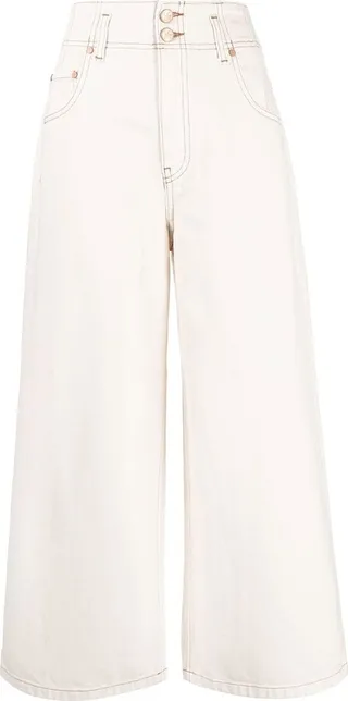 Wide-Leg Cropped Jeans