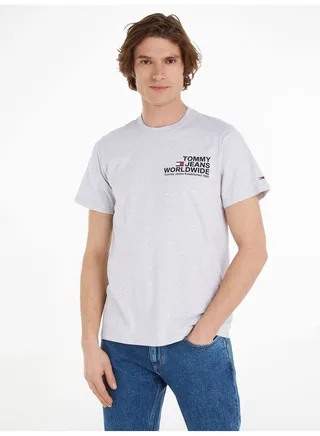 Men's Crew Neck Logo T-Shirt, Grey 