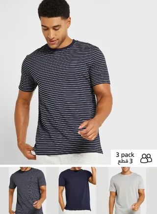 Mens Crew Neck Short Sleeve T-Shirt With 