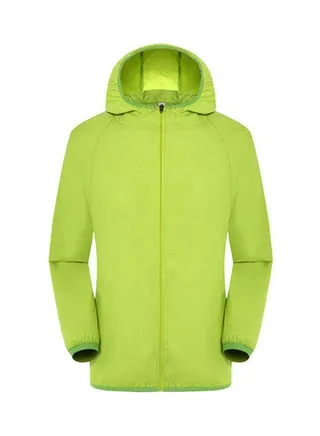 Quick Dry Sun Protection Hooded Jackets Green 