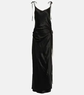 Satin wrap dress