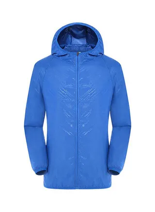 Quick Dry Sun Protection Hooded Jackets Royal Blue 