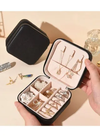 Soft Durable Jewelry & Accessories Organizer Box - Black 