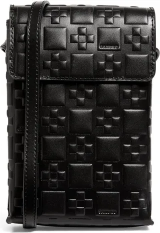 Sandro Leather Cross Monogram Pouch