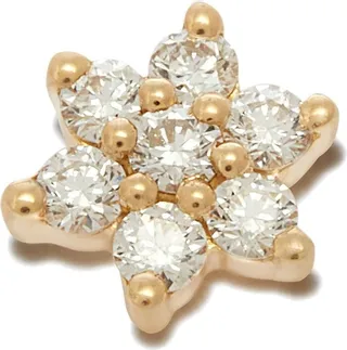 18kt yellow gold Flower diamond stud earring