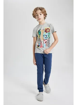 Boy Regular Fit Crew Neck Long Sleeve Knitted Pyjamas - 2 Pieces 