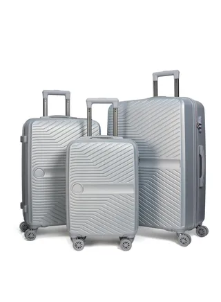 Effortless Travel Essentials: 3-Piece ABS Trolley Bag Set with Number Lock System (20", 24", 28" Sizes) 