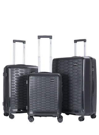 Trolley Luggage PP Hard Side 3 PCS Set Luggage Bag with TSA Lock Travel Suitcase 