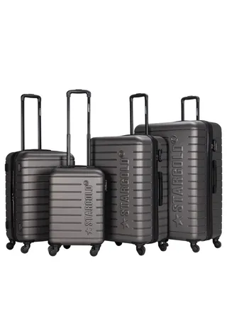 4 Pack Of Hardside Spinner Number Locked Luggage Trolley 