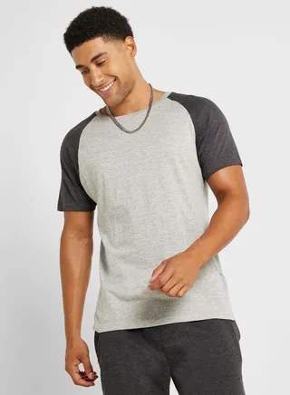 Mens Crew Neck T-shirt With Contrast 