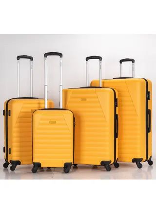 Set of 4 ABS Trolley Luggage With Number Lock 20,24,28,32 Inches 