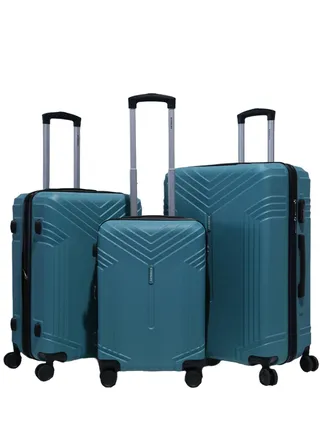 3 Piece ABS Hard side Trolley Luggage Set Spinner Wheels with Number Lock 