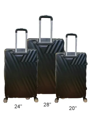 3 Pieces ABS Hardside 360 Degree Spinner Wheels Trolley Luggage Set  20/24/28 Inch 