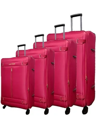 Set of 4 Nylon Spinner Suitcases with 4-Wheel Convenience and Zip Lock 