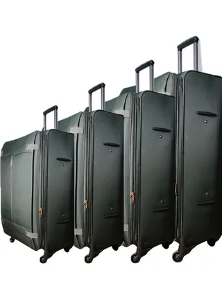 Set of 4 Nylon Spinner Suitcases with 4-Wheel Convenience and Zip Lock 