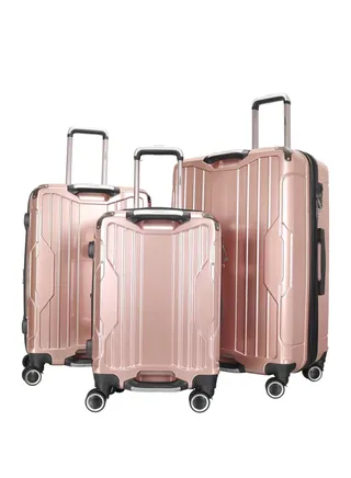 Trolley Luggage Set of 3 PCS TPC Hard Side Spinner Wheels with TSA Lock 