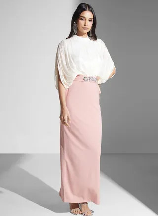 Two Tone Dress With Embellished Dress