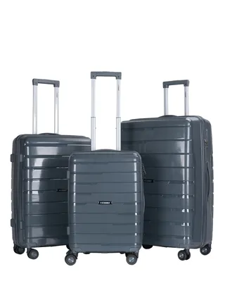 Trolley Luggage PP Hard Side 3PCS Set With TSA Lock Travel Bag 