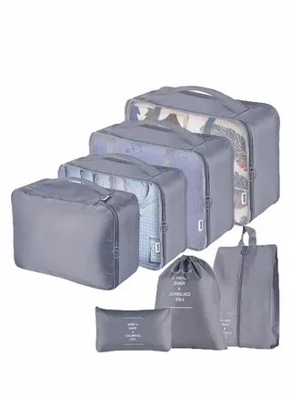 7Pcs SET Travel Luggage Organizer Packing Cubes Set Storage Bag Waterproof Laundry Bag Traveling Accessories 