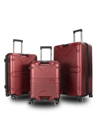 Trolley Luggage Set of 3 PCS TPC Hard Side Spinner Wheels with TSA Lock 