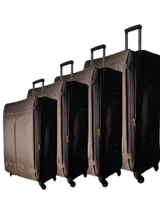 Set of 4 Nylon Spinner Suitcases with 4-Wheel Convenience and Zip Lock 