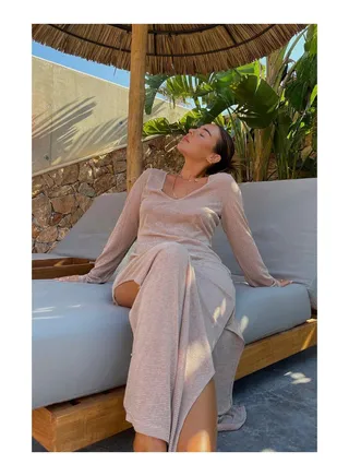 Scoop Neck Knit Dress 