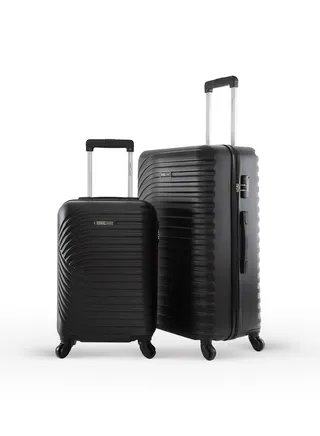 Sparkle ABS Hardside Spinner Luggage Trolley Set Black 