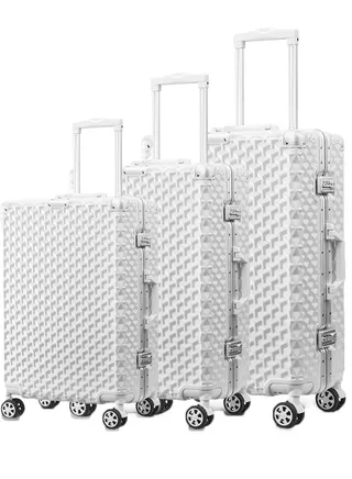 3 Pieces Aluminium Hardside 360 degree Spinner Wheels Trolley Luggage Set with TSA Lock 20/24/28 Inch 