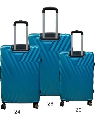 3 Pieces ABS Hardside 360 Degree Spinner Wheels Trolley Luggage Set  20/24/28 Inch 