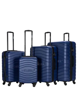 4 Pack Of Hardside Spinner Number Locked Luggage Trolley 