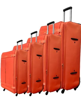 Set of 4 Nylon Spinner Suitcases with 4-Wheel Convenience and Zip Lock 