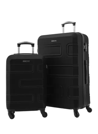 Neo ABS Hardside Spinner Luggage Trolley Set Black 