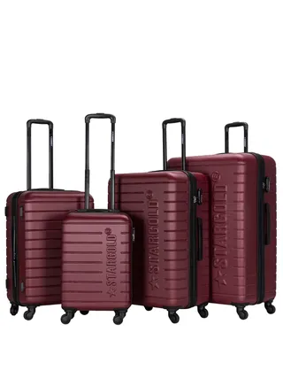4 Pack Of Hardside Spinner Number Locked Luggage Trolley 